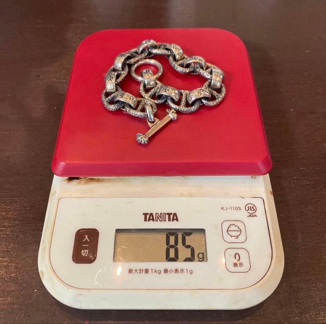 ガボール タイプ シルバー925 アンカー チェーン ブレスレット マンテル式