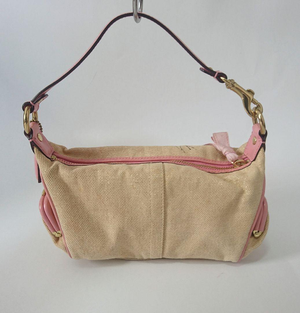 coach✨アクセサリーポーチ キャンバスタトゥー 花柄 ワンハンドル