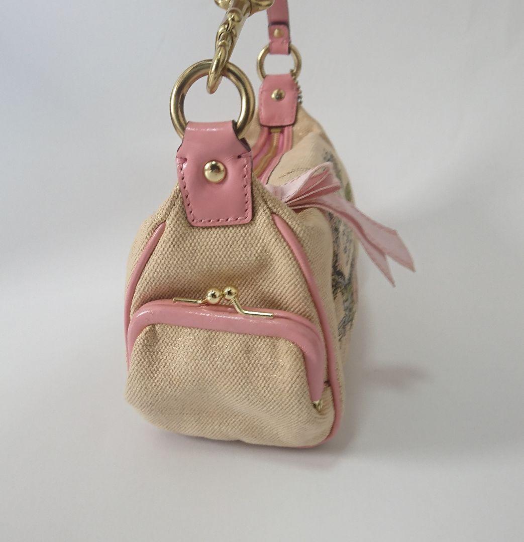 coach✨アクセサリーポーチ キャンバスタトゥー 花柄 ワンハンドル