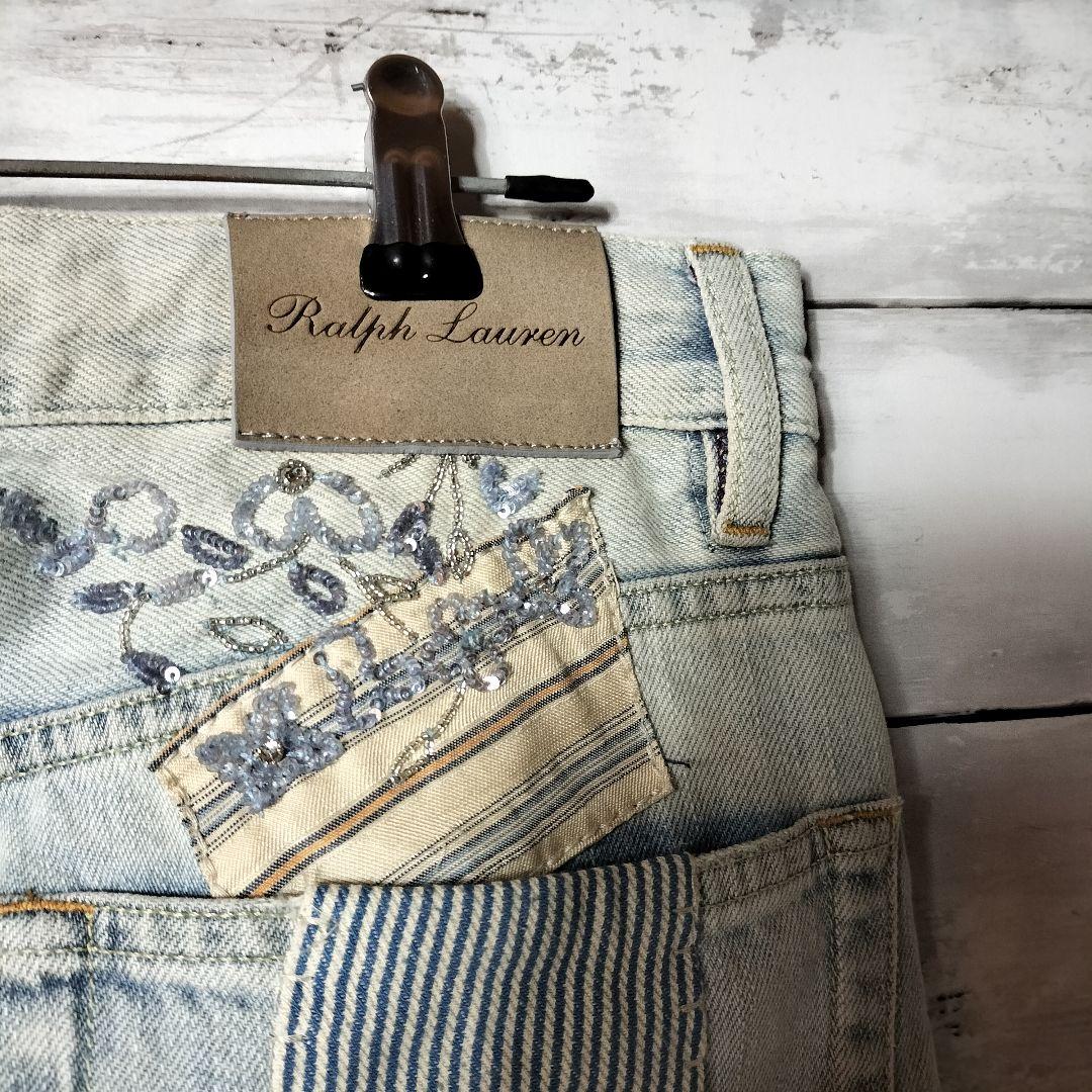 ポロバイラルフローレン パープルレーベル 再構築デニムパンツ パッチワーク