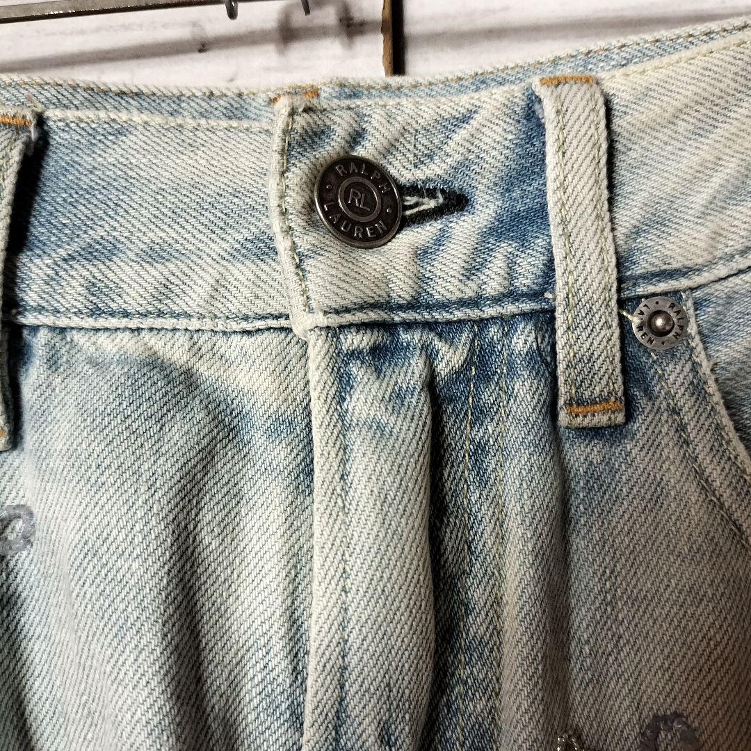 ポロバイラルフローレン パープルレーベル 再構築デニムパンツ パッチワーク
