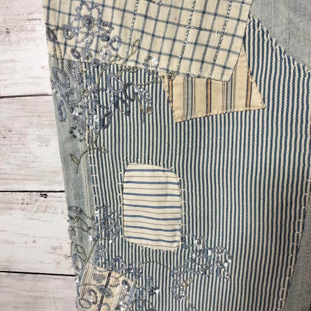 ポロバイラルフローレン パープルレーベル 再構築デニムパンツ パッチワーク