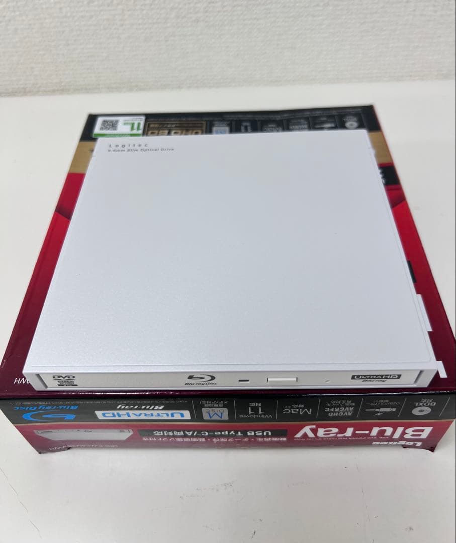 #DVD201ロジテック 外付けブルーレイドライブ LBD-PWC6U3CVWH