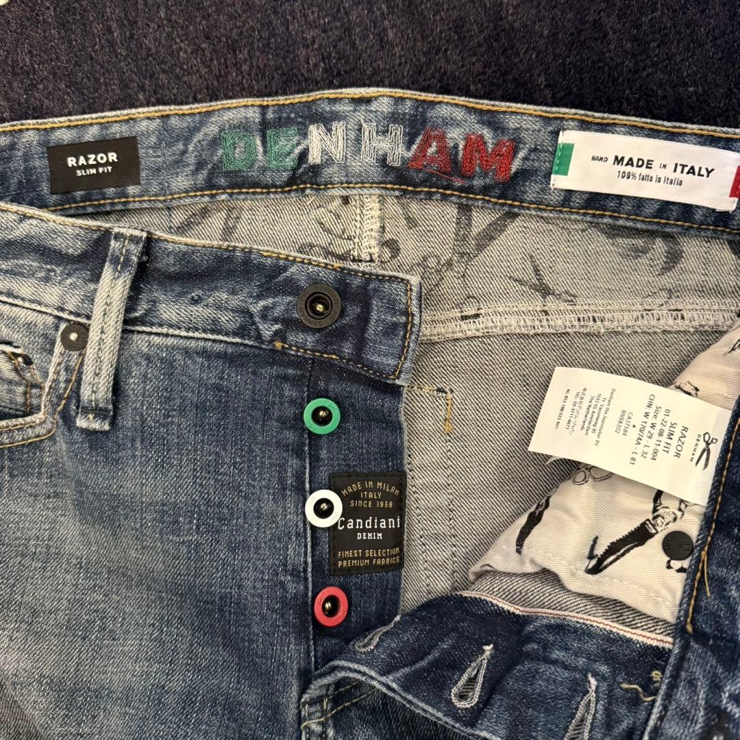 【mopipu.812】限定品DENHAMスリムフィット赤耳 トリコロール