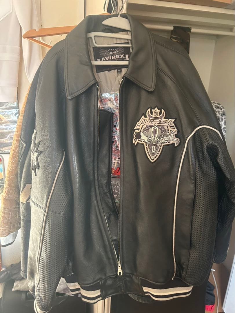 当時物激レア AVIREX レザージャケット ブラック