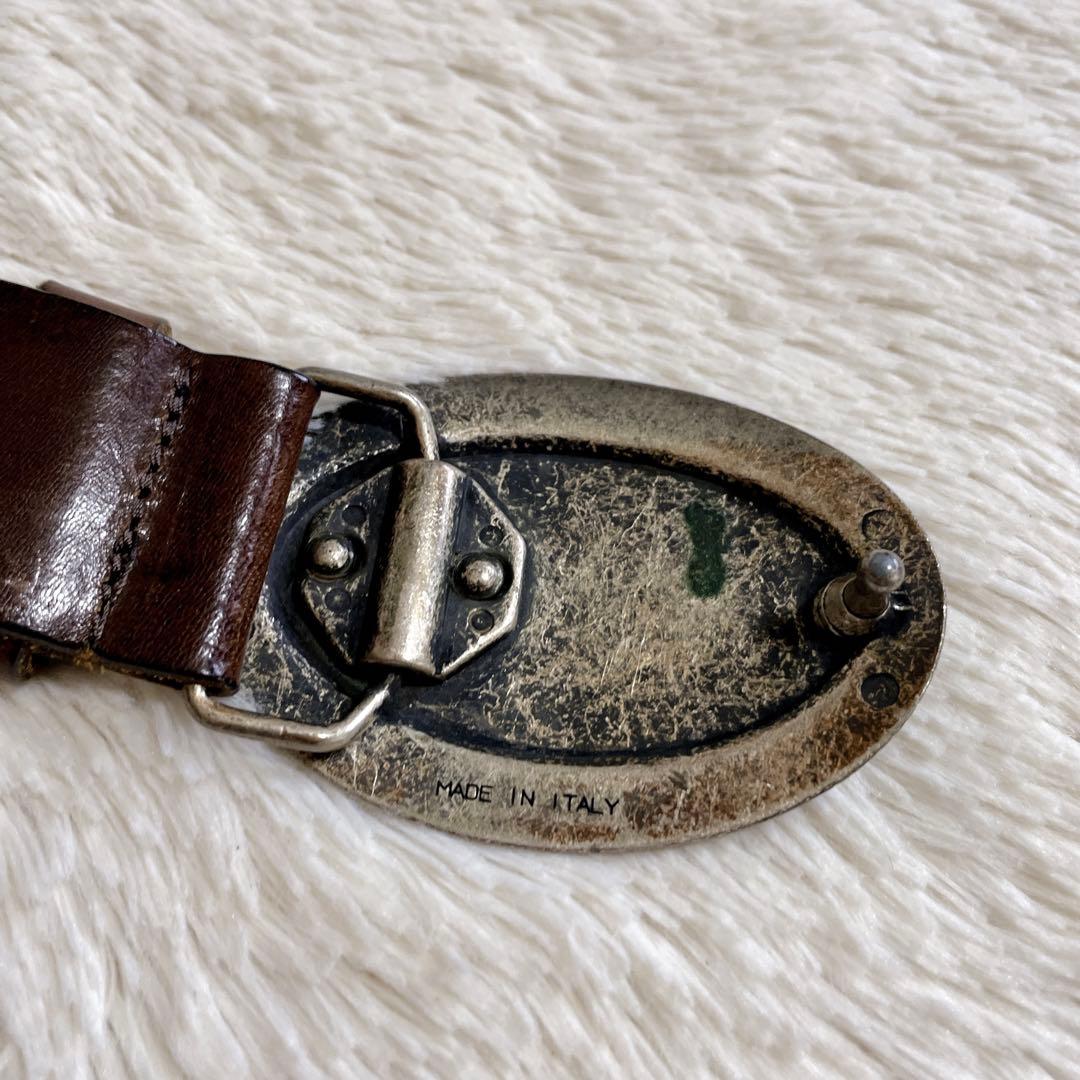 希少 ARMANI アルマーニ ジーンズ AJ バックル レザー ベルト 本革