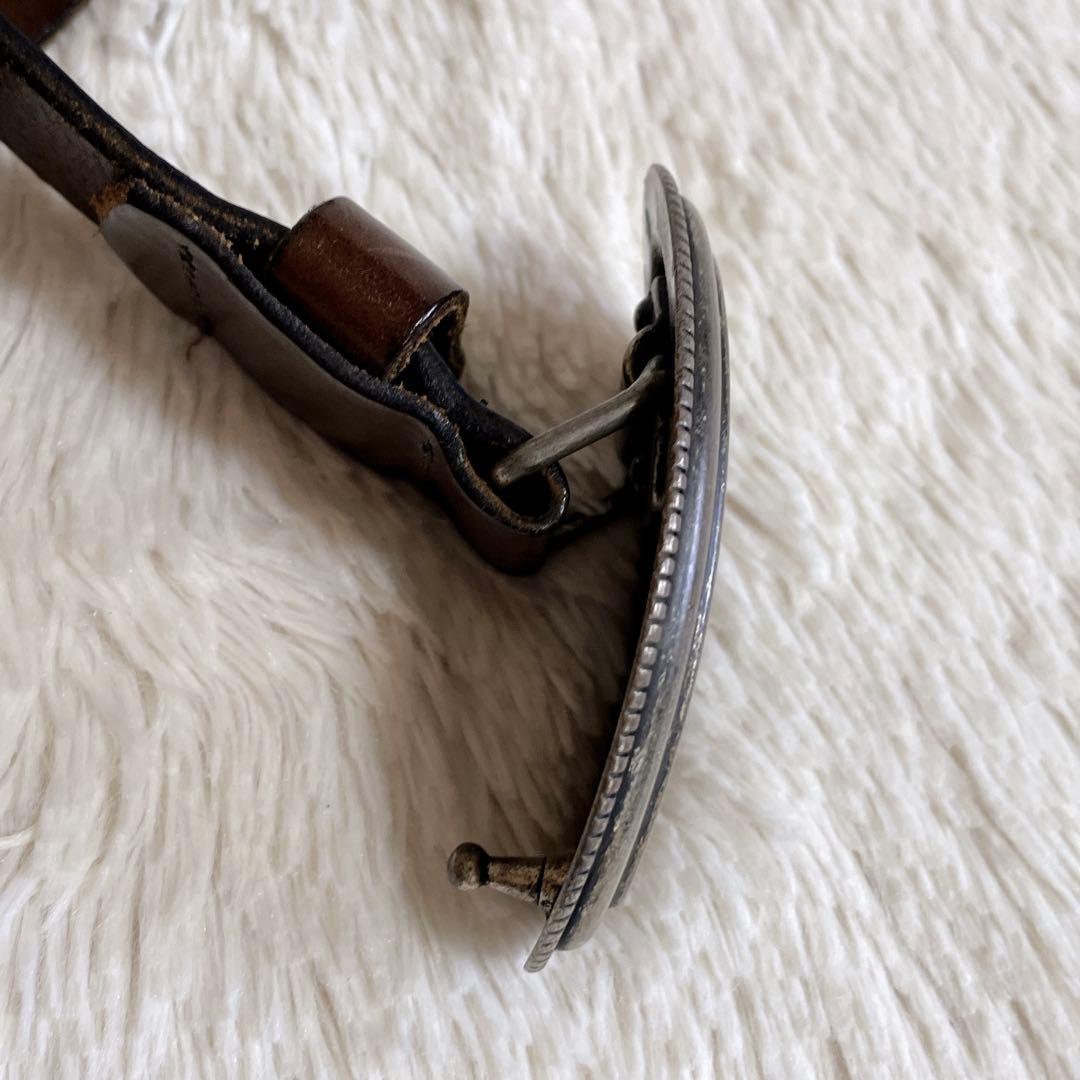 希少 ARMANI アルマーニ ジーンズ AJ バックル レザー ベルト 本革