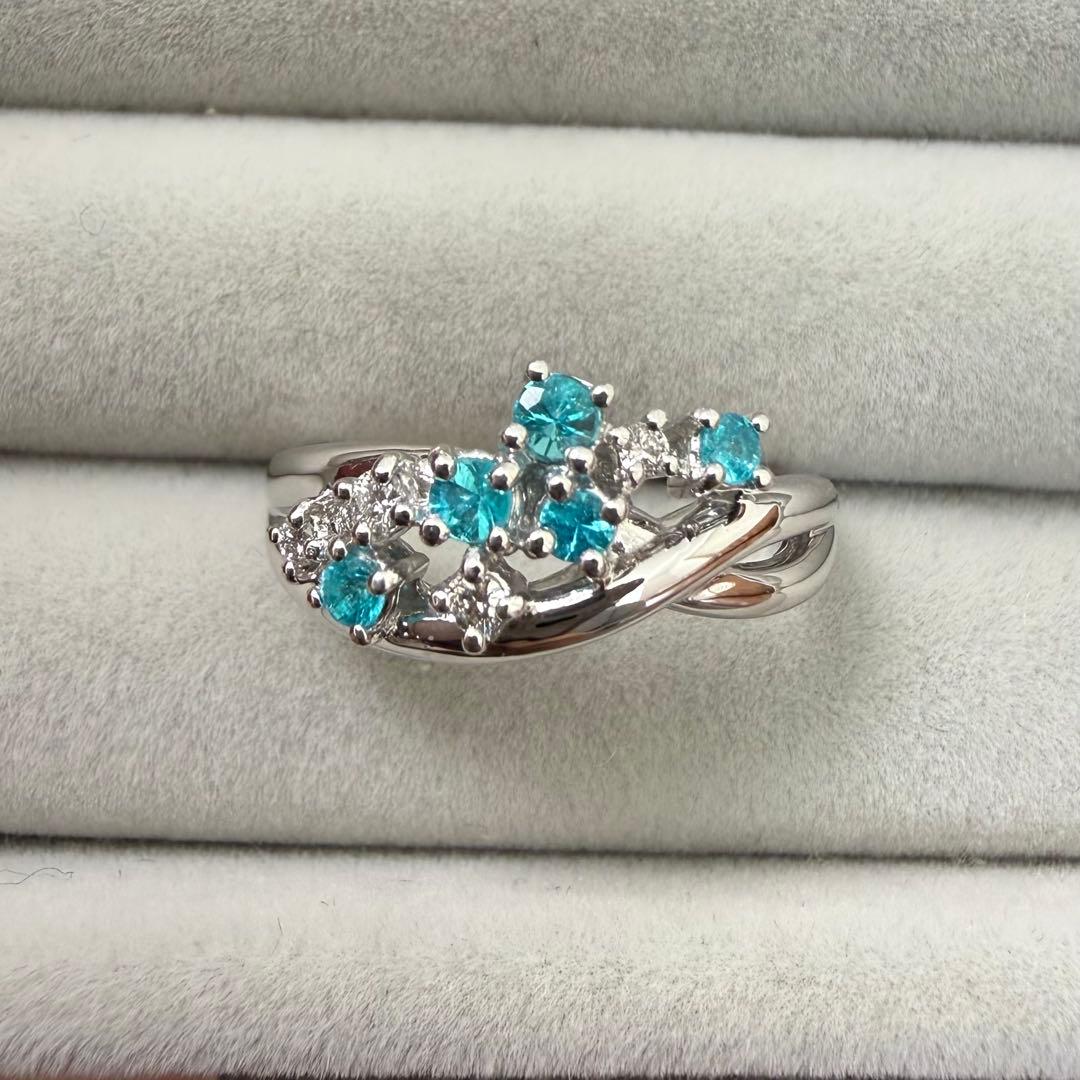 TASAKI パライバトルマリン ダイヤモンド リング Pt900 11号