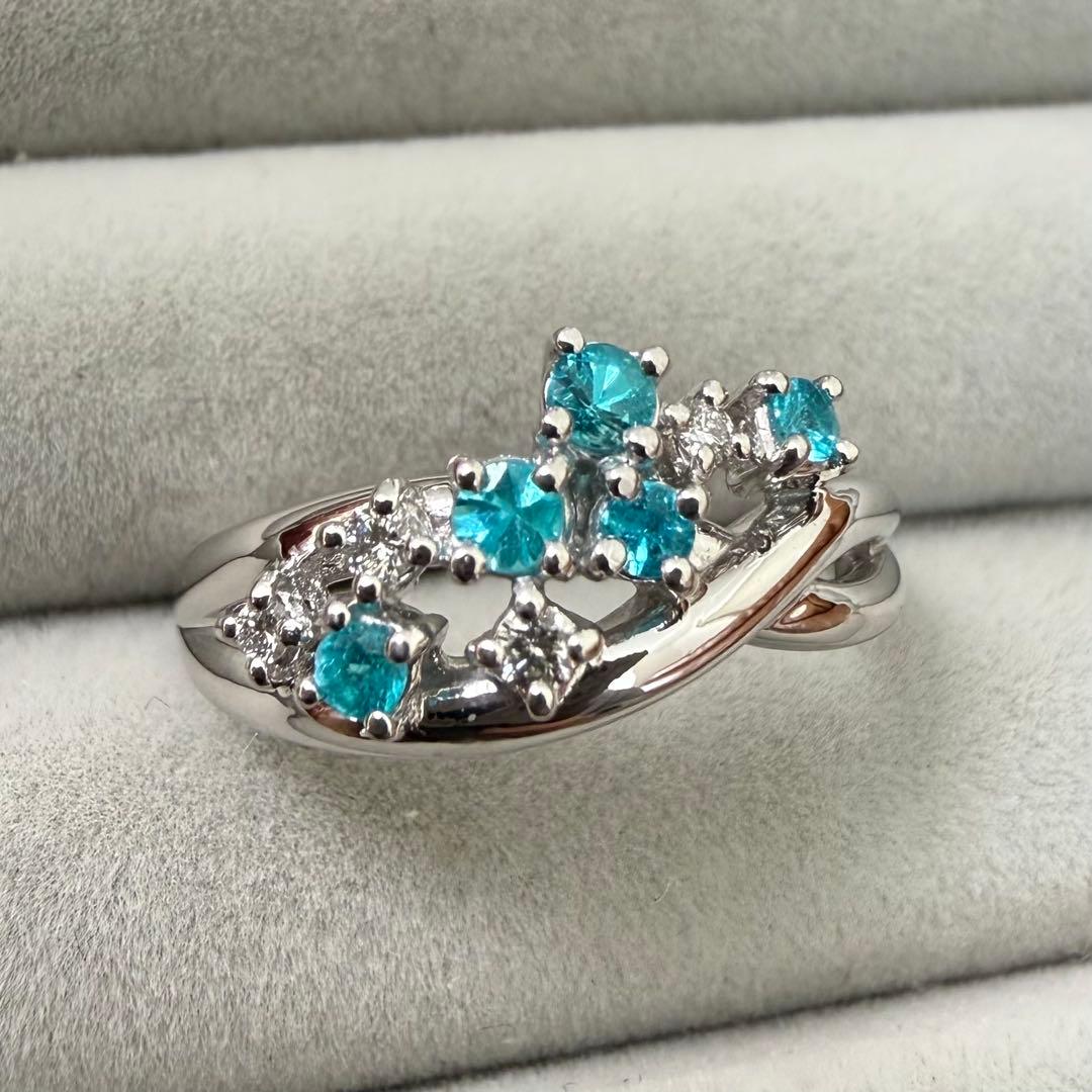 TASAKI パライバトルマリン ダイヤモンド リング Pt900 11号