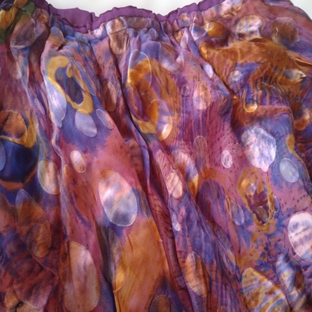 トルコ製高級ベリーダンス衣装　フルセット 紫オレンジ系　SAN EL MODA