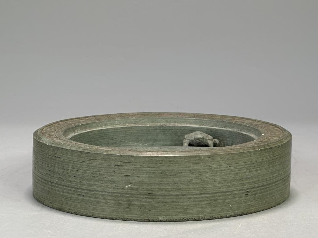 書道具　文房具　硯　緑端渓　丸硯