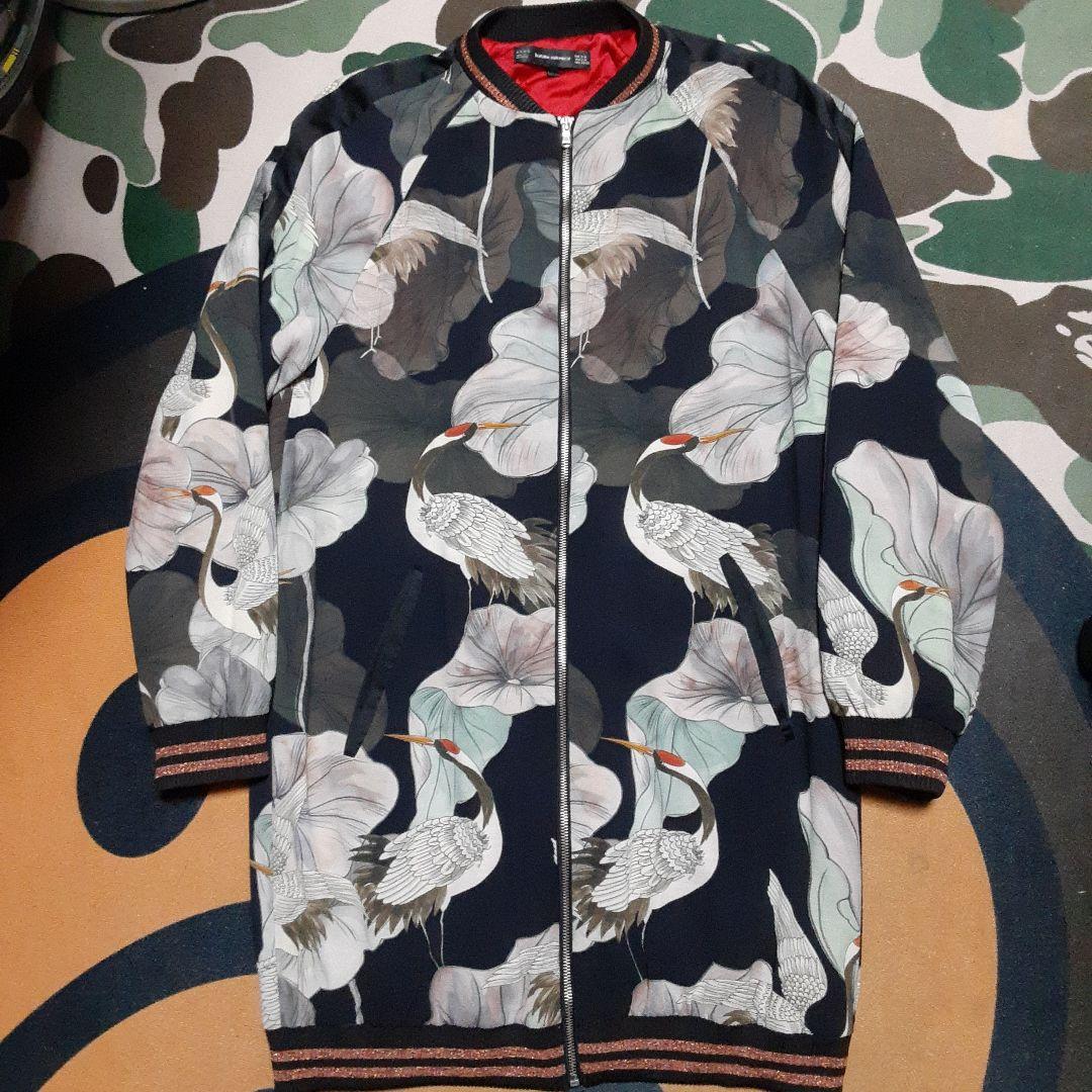 ZARA ザラ　鶴ドレスコート　スカジャンロング丈