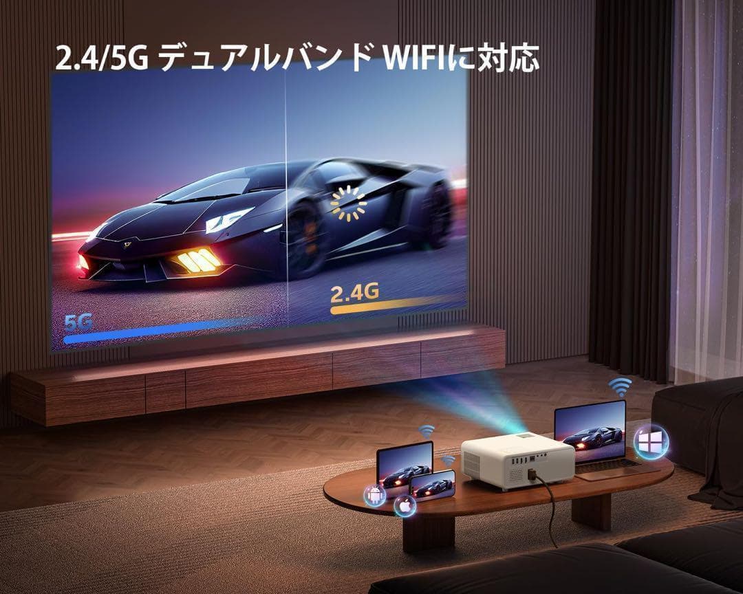 プロジェクター 15000LM 1080P フルHD 4K対応