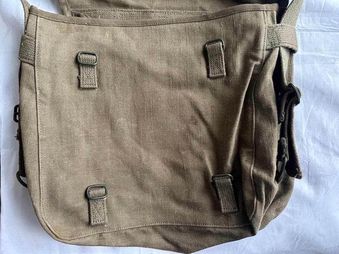 3連ベルトフランス軍 TTA コットンリネン ショルダーバッグ メッセンジャー