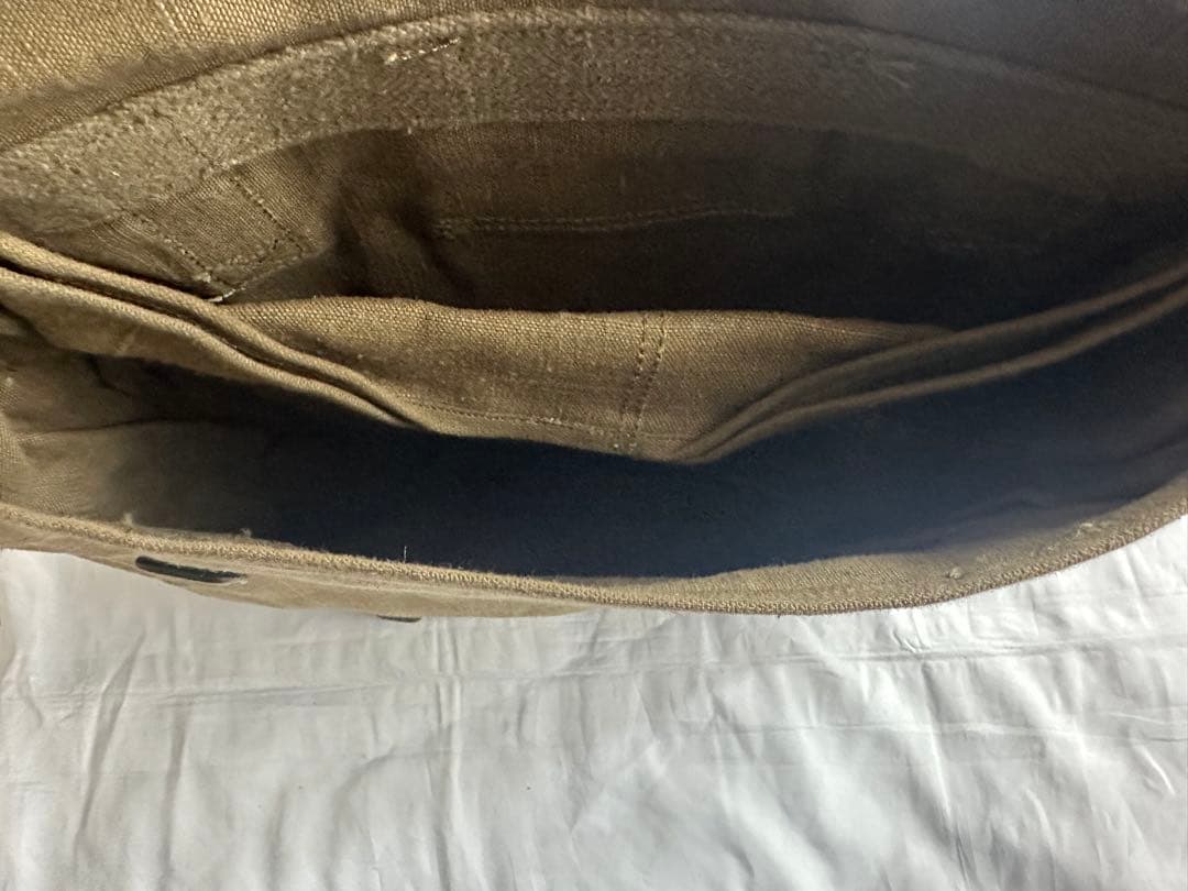 3連ベルトフランス軍 TTA コットンリネン ショルダーバッグ メッセンジャー