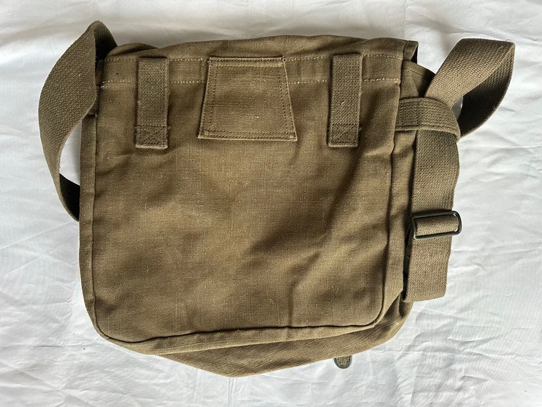 3連ベルトフランス軍 TTA コットンリネン ショルダーバッグ メッセンジャー