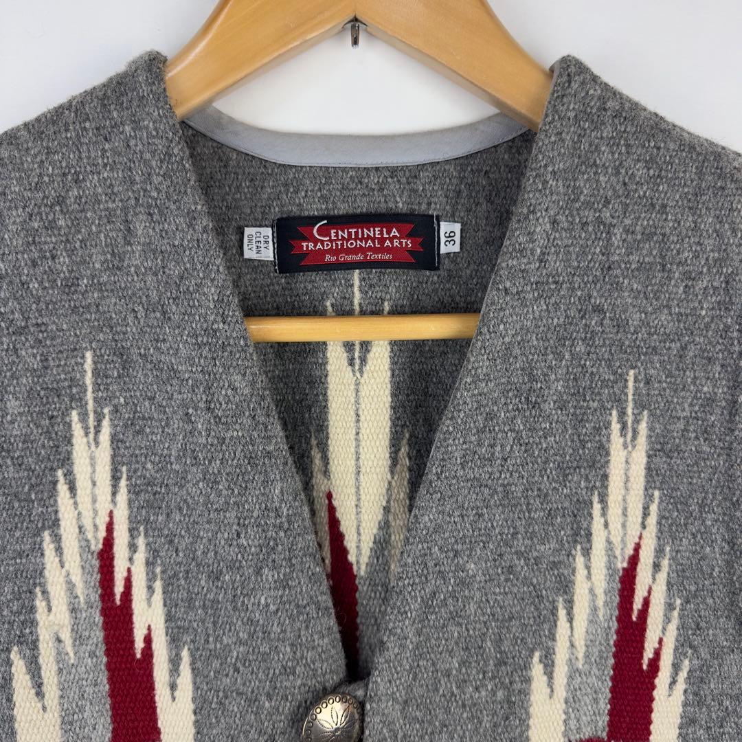 希少 CENTINELA センチネラ チマヨ ベスト グレー　36 Mサイズ