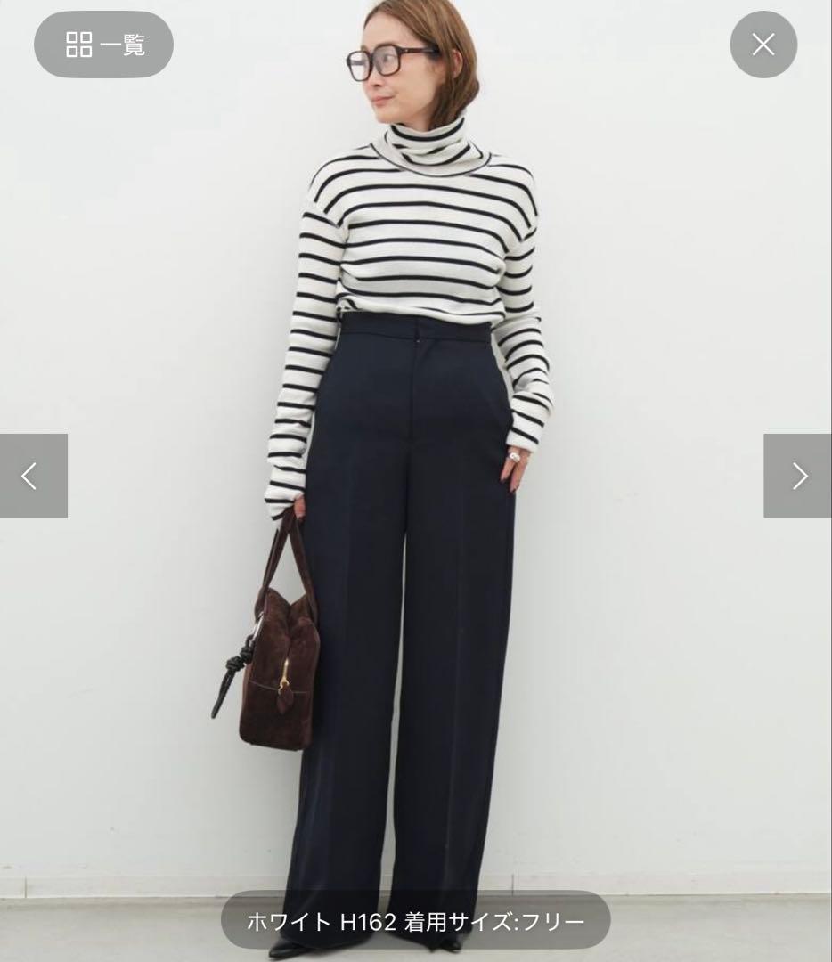 deuxieme classeリブタートルニット