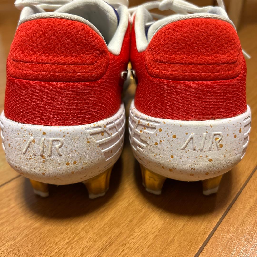 レア！ナイキ 野球 オーダースパイク ホワイト/レッド/ゴールド/パープル27㎝