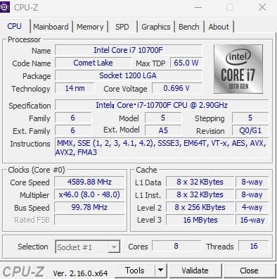 Intel Core i7 10700F CPU 【動作確認済】