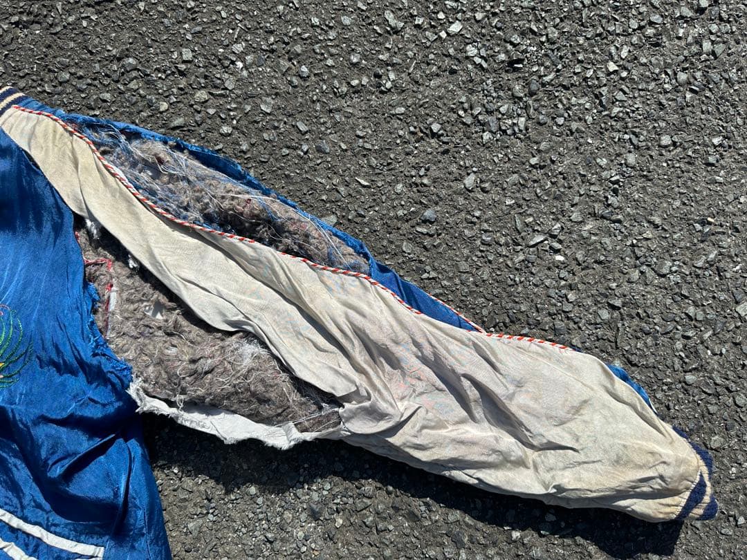 50s souvenir jacket スカジャン 龍と虎の刺繍 赤/シルバー