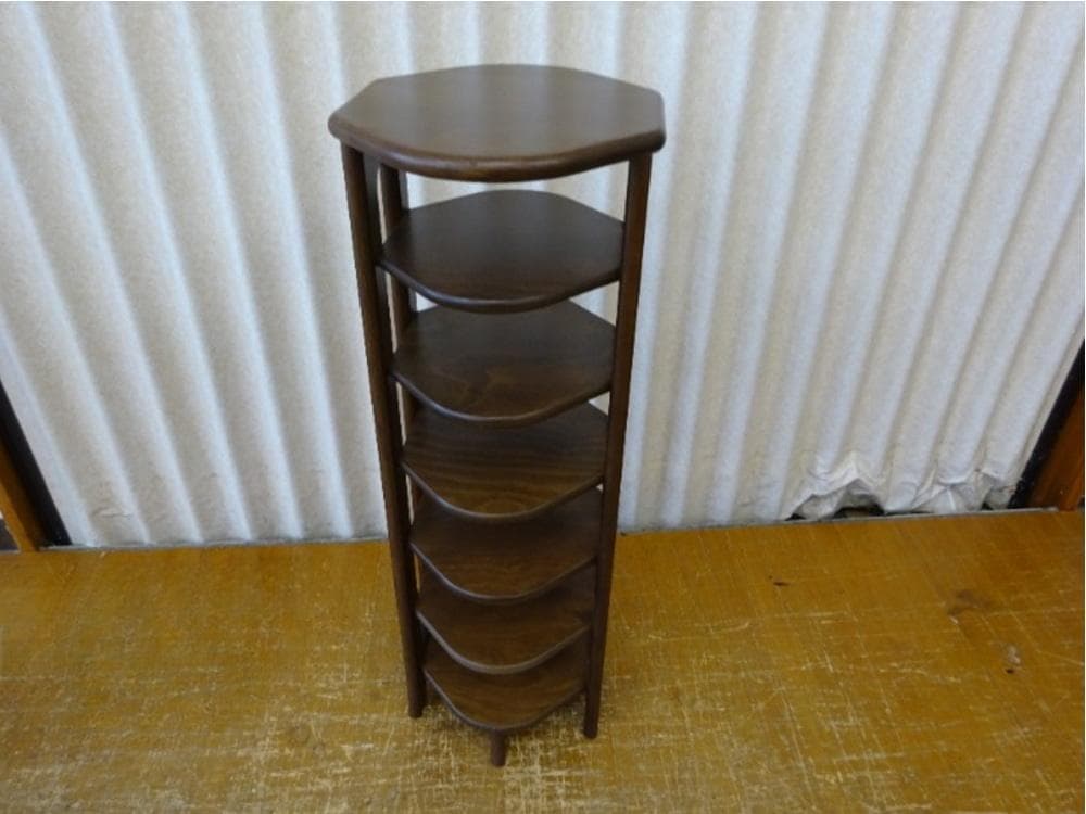 カリモク　スリッパラック　6段　玄関　リビング　収納　花台　置台　美品