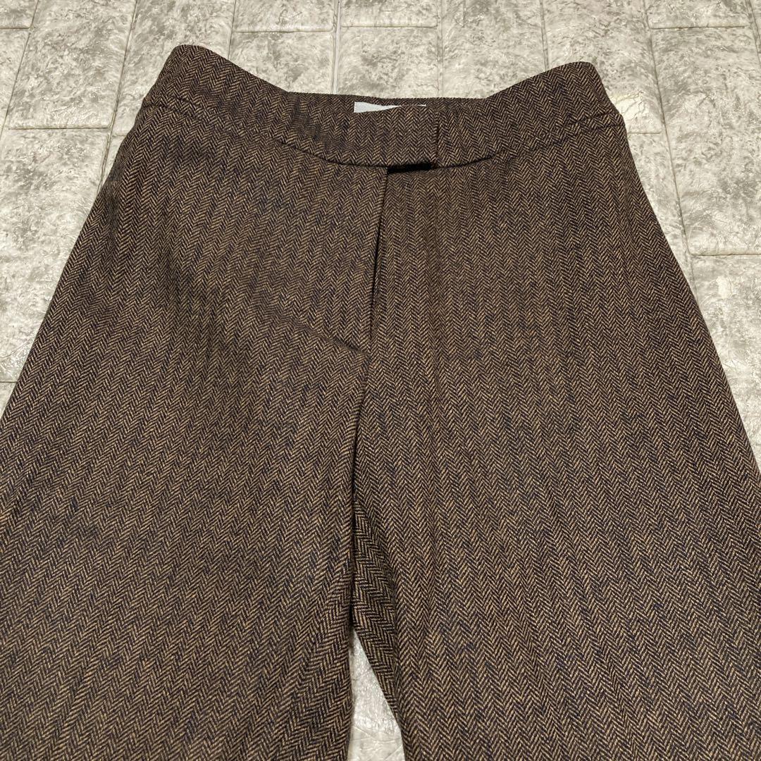美品　ZIGSAW ジグソー　パンツスーツ　ヘリンボーン　カシミヤ混　英国製