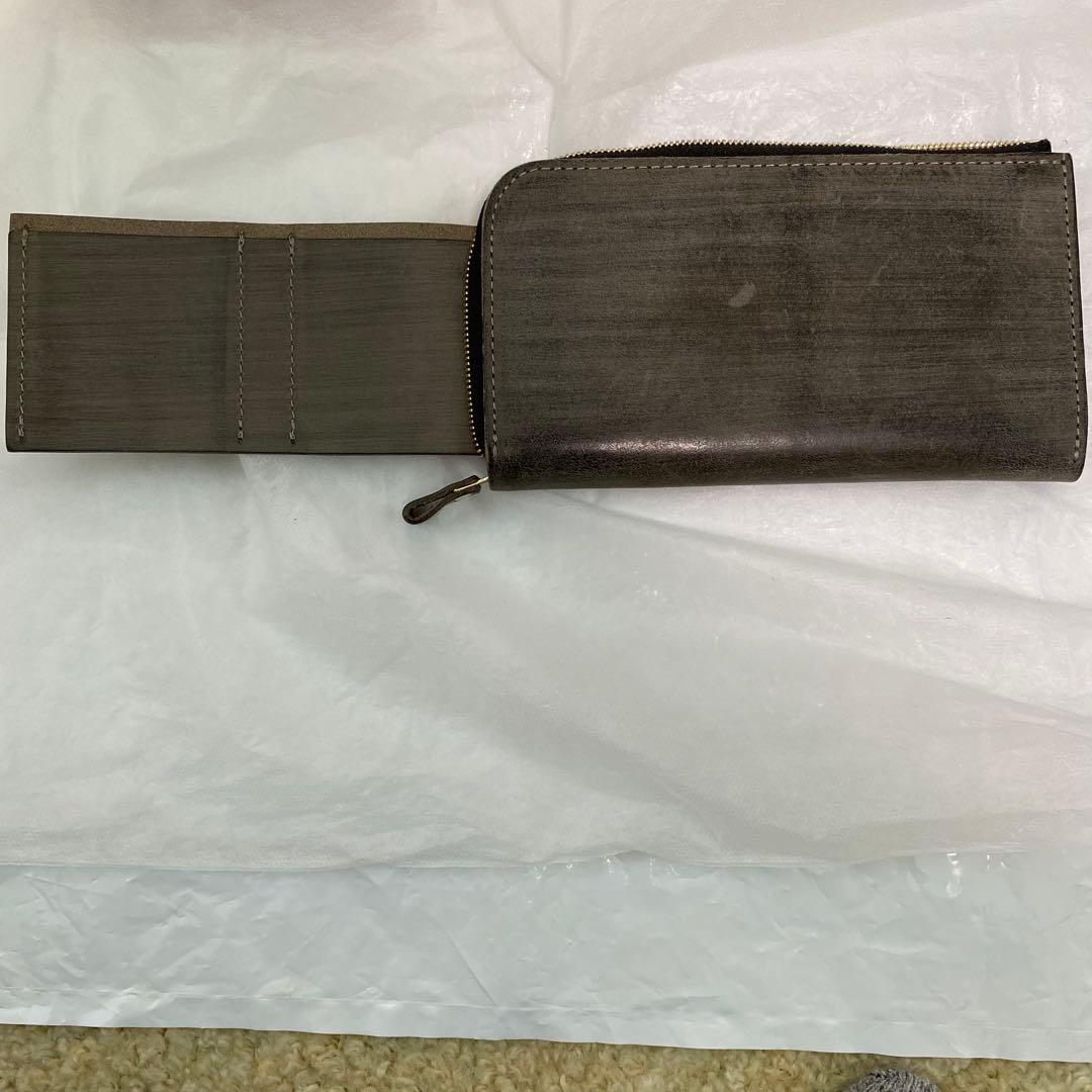 カワニシカバン リッチーL サンドレザー グレー 長財布 ricchy L