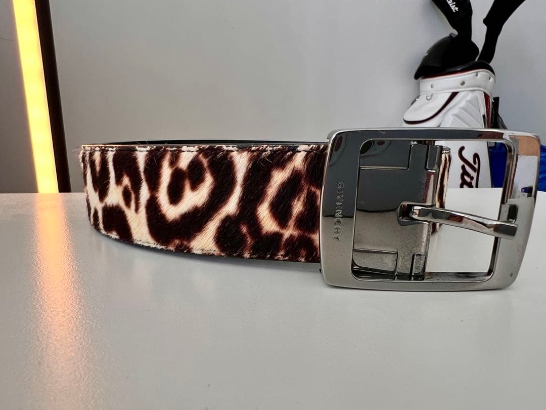 Givancy ヒョウ柄 ハラコベルト　85