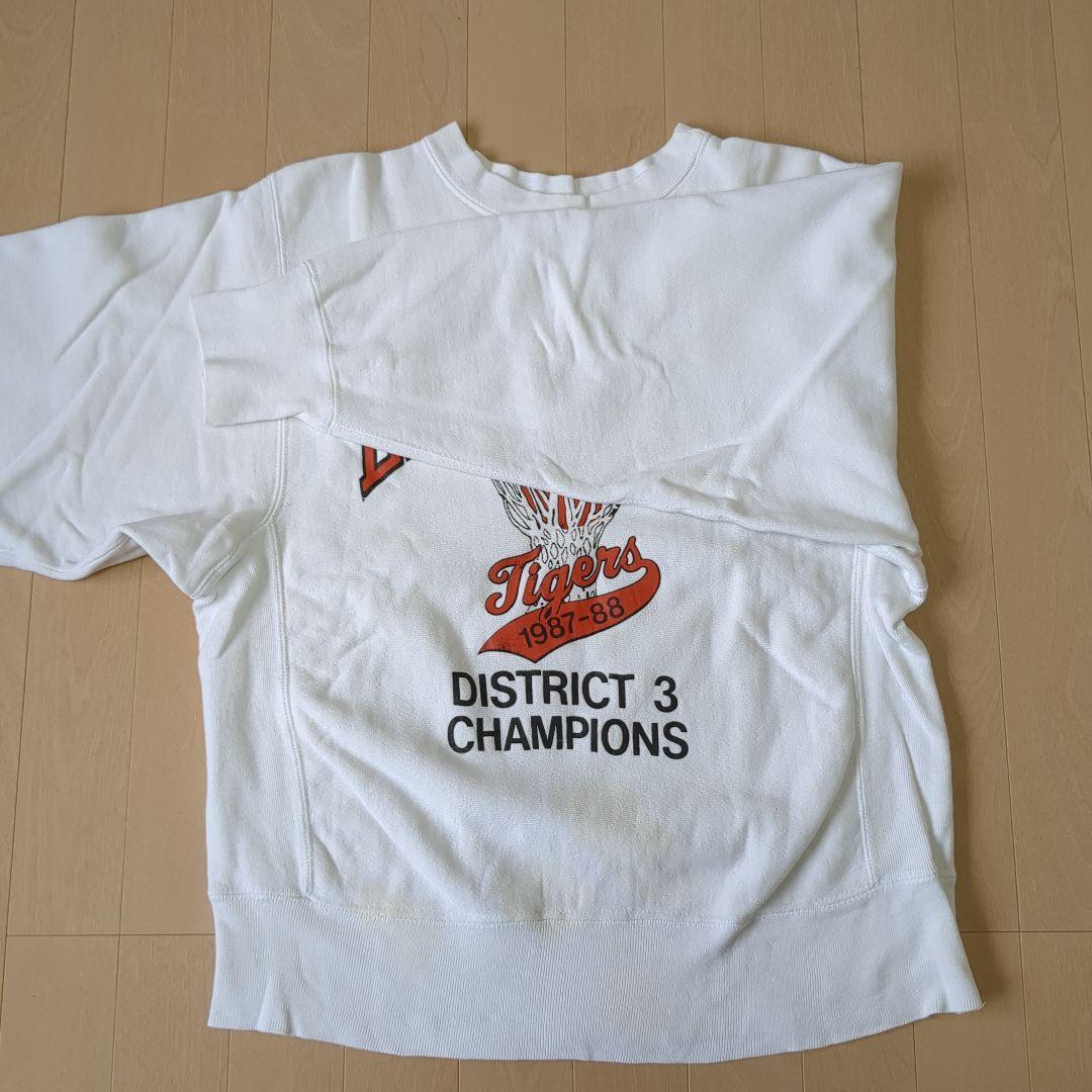 た*つ様 【80s トリコタグ】希少ホワイト×両面6段ラバープリント リバースウ