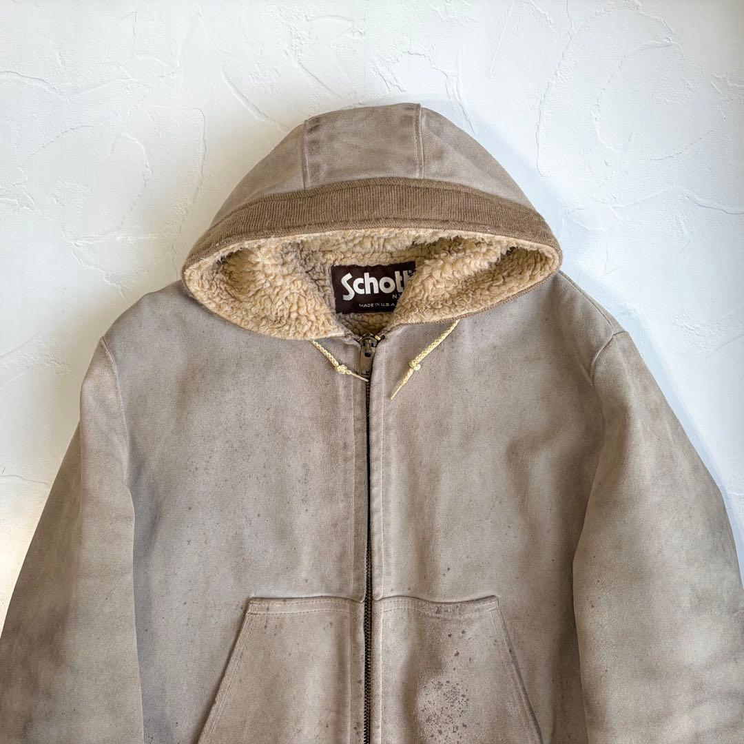 【schott】Suede bomber jacket hoodie 390