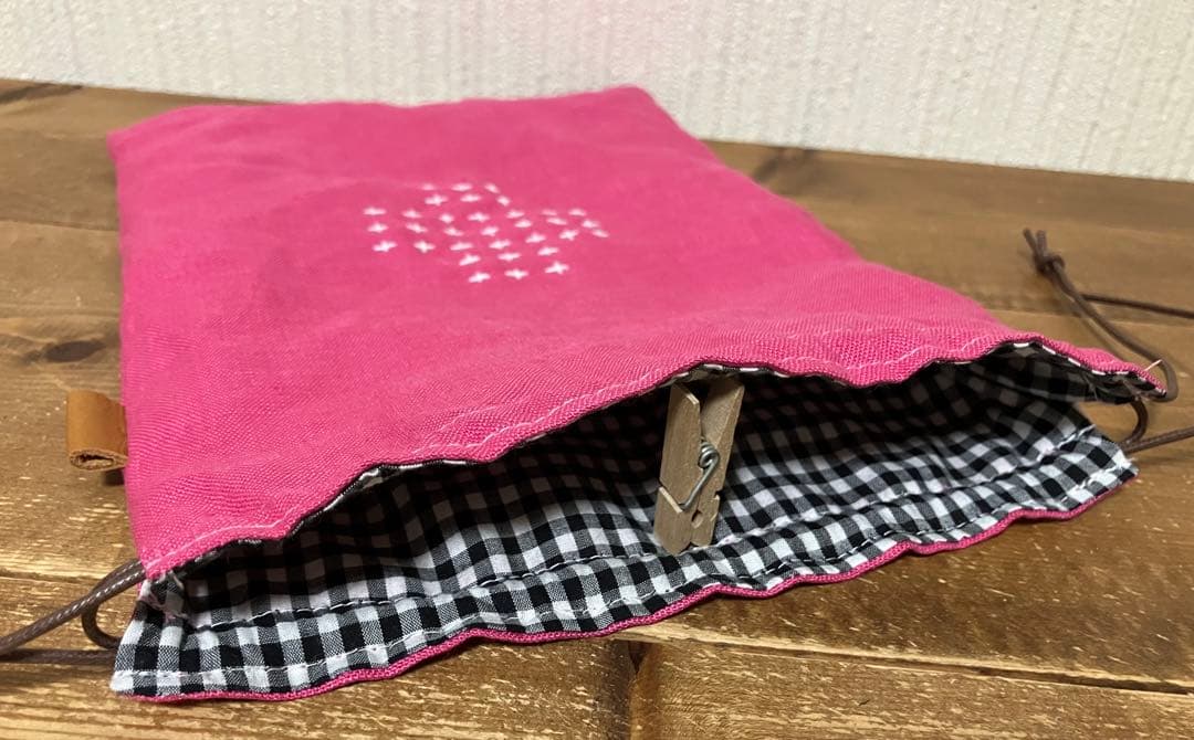 虎猫さま専用 くったりカラーリネン ローズピンク リネン100％ 巾着、ポーチ