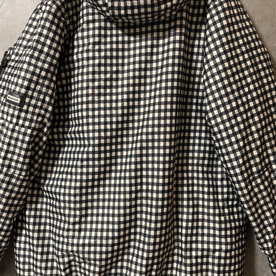 Burtonバートンスキーウェアスノーボードジャケットパーカーチェック柄黒白希少