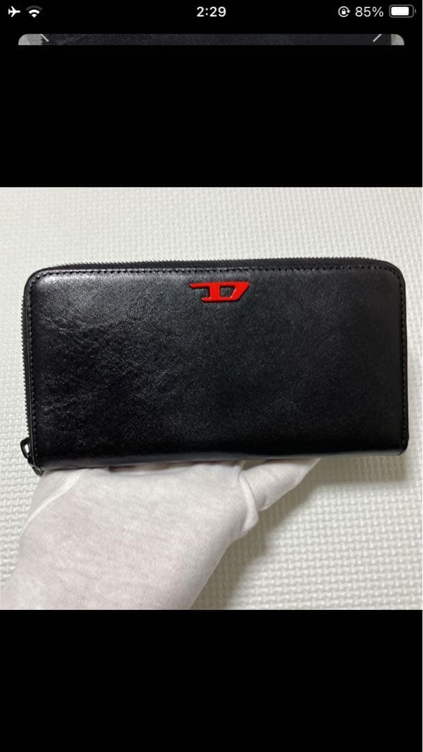 未使用DIESELディーゼル　レザーラウンドジップ長財布　ブラック　「D」ロゴ