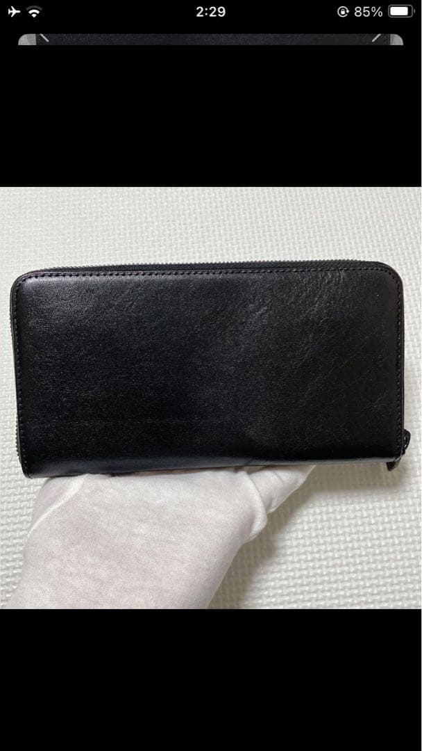 未使用DIESELディーゼル　レザーラウンドジップ長財布　ブラック　「D」ロゴ