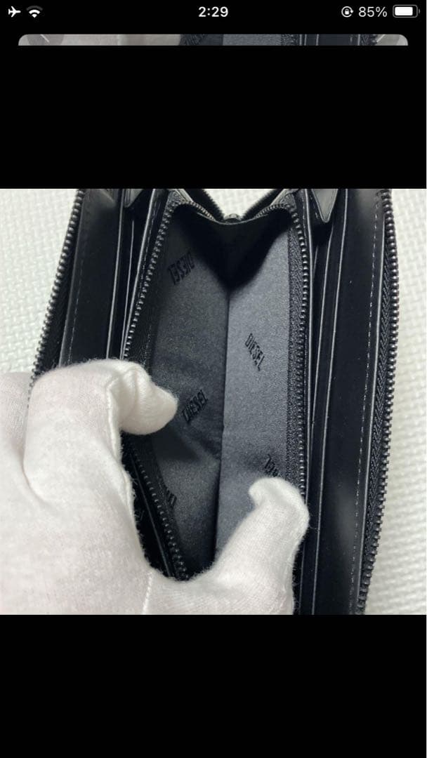 未使用DIESELディーゼル　レザーラウンドジップ長財布　ブラック　「D」ロゴ