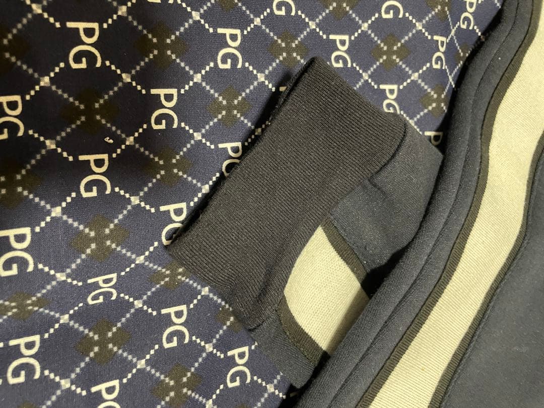 パーリーゲイツ　PGロゴ総柄 ジップアップパーカー ネイビー メンズ