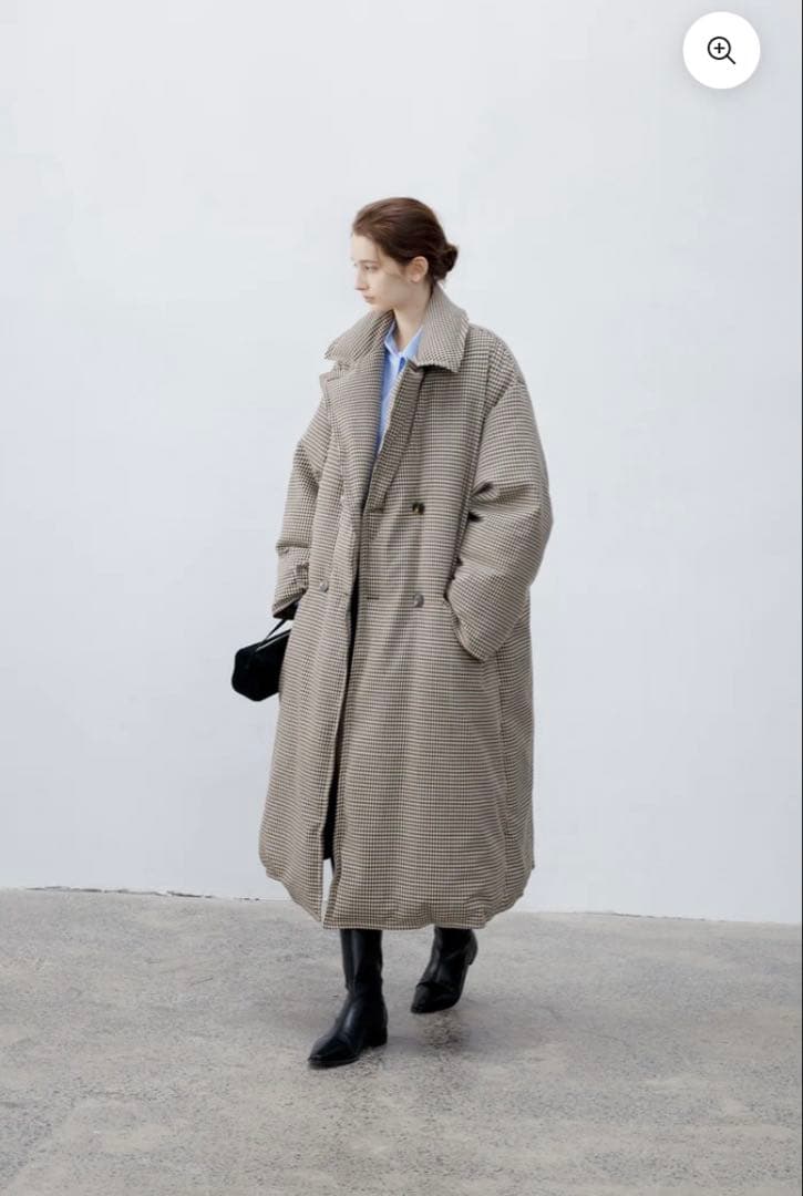 チェック　ロング　ダウンコート