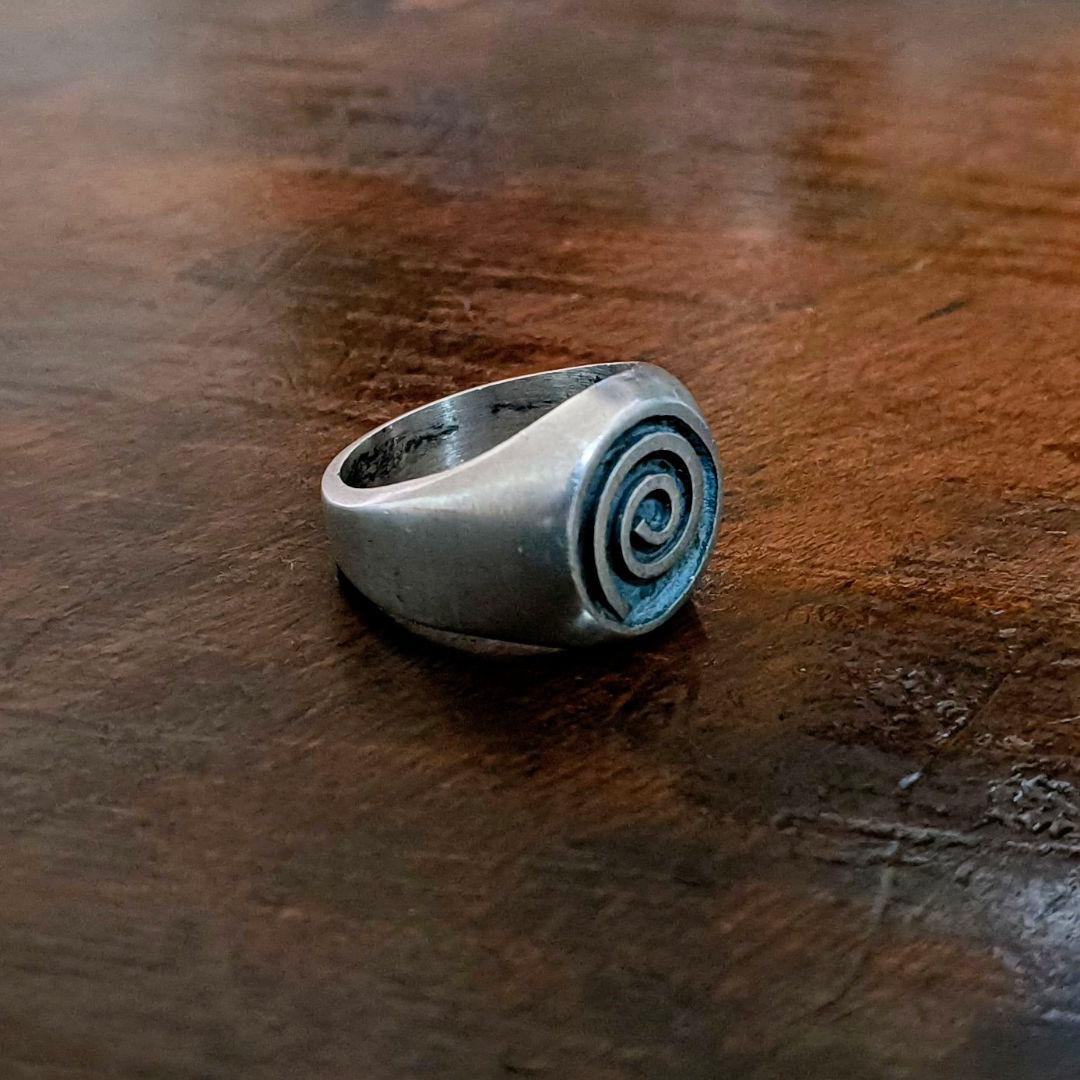 MEXICO スパイラル 渦巻 シグネットリング シルバー925 ナバホ ホピ