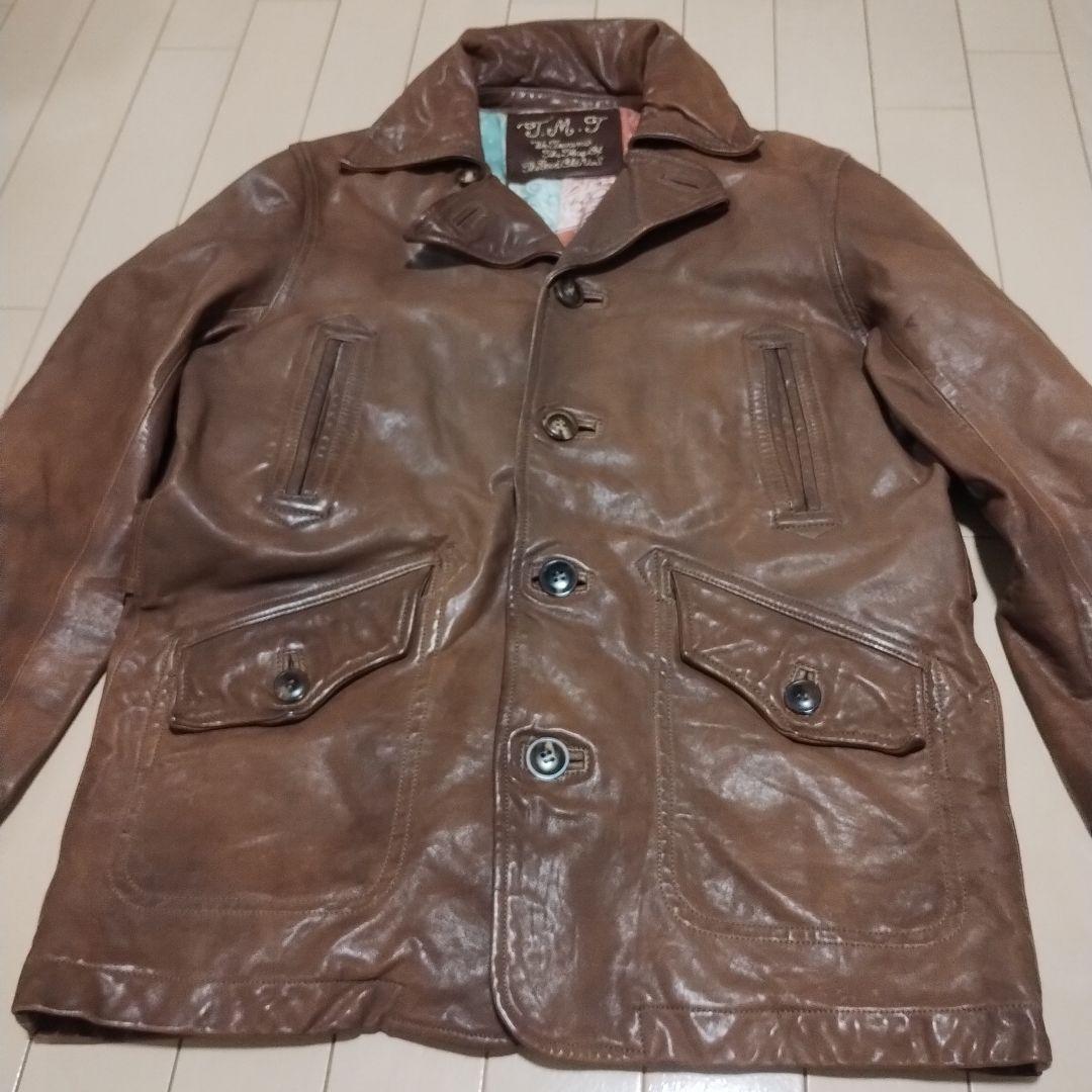 今期売切！TMT 馬革バンダナバイカーレザージャケットHORSELEATHER