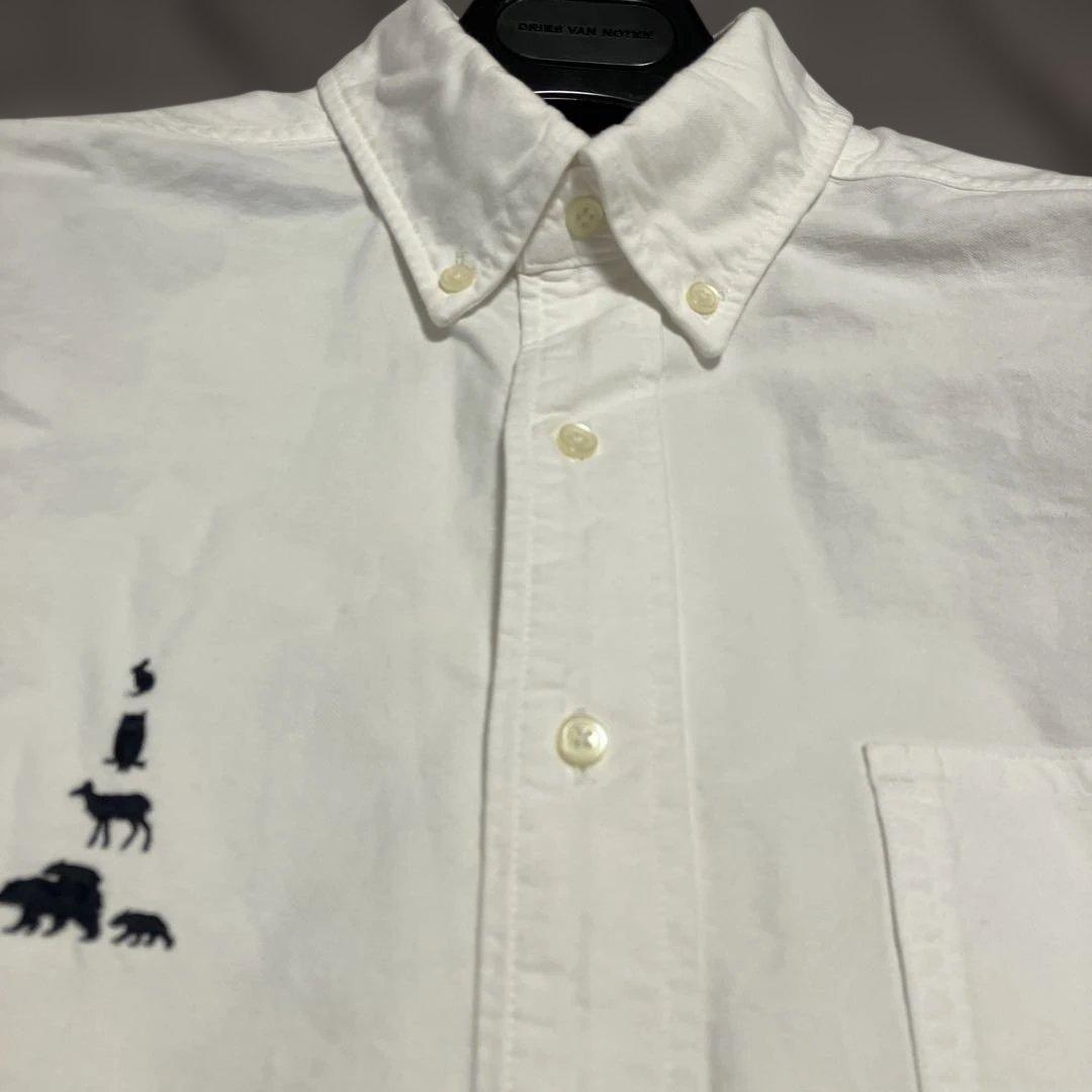 マウンテンリサーチ　BD2021オックスフォード動物刺繍BDシャツ白Lサイズ