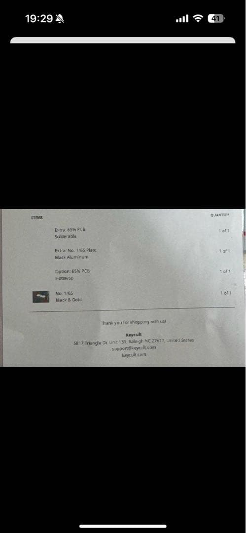 Keycult No. 1/65 Black & Gold 自作キーボード.