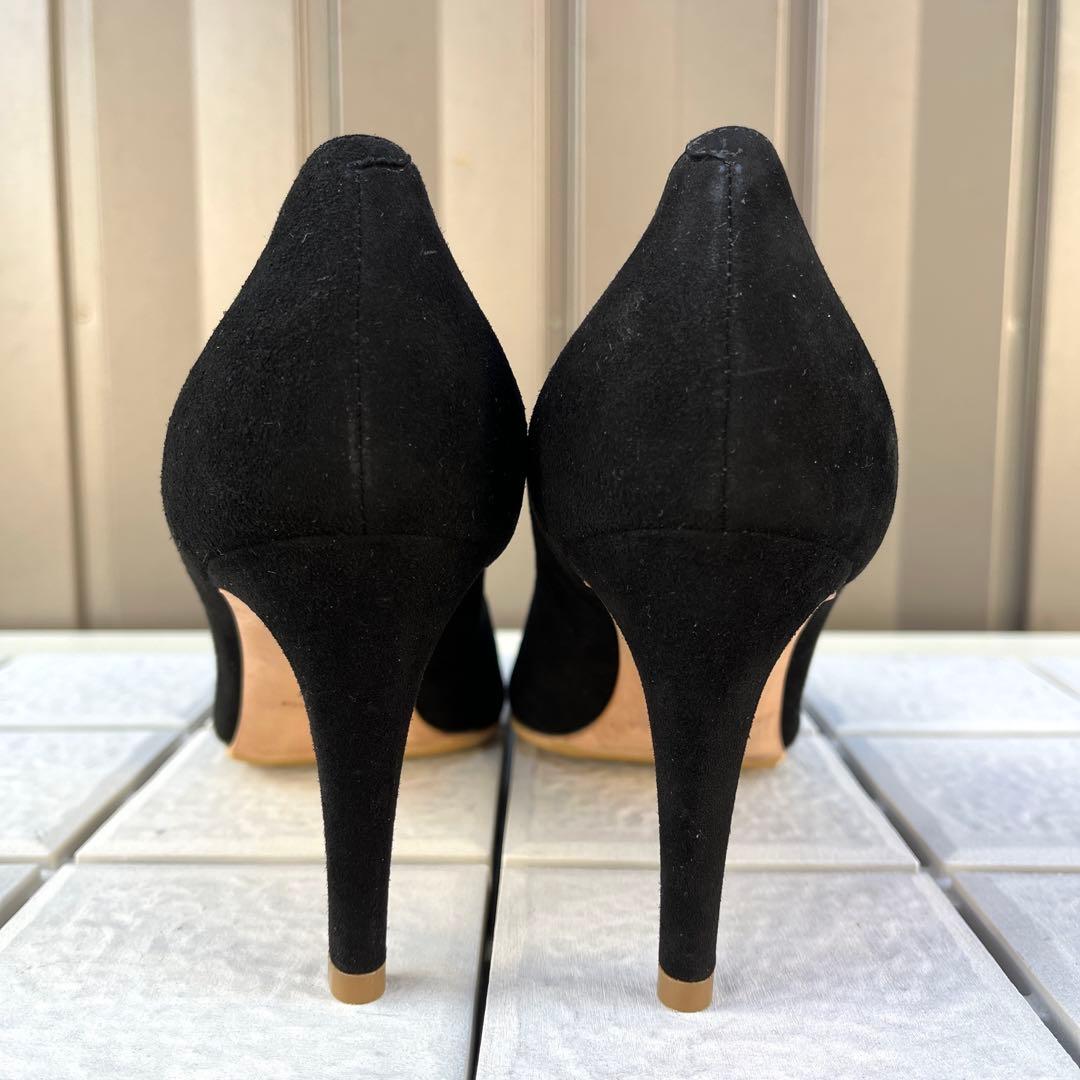 未使用 38 PELLICO パンプス ANIMA 黒 スエード　ペリーコ　25