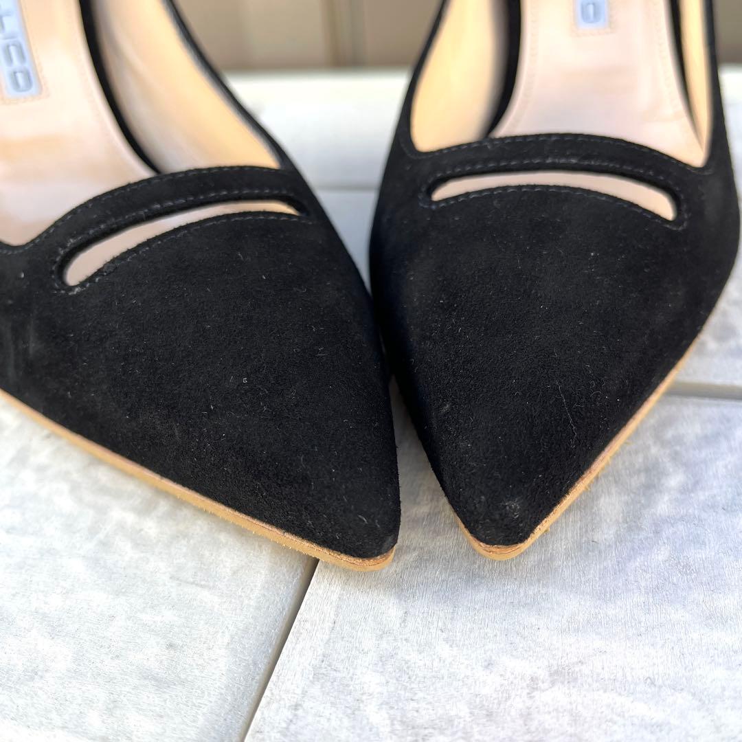 未使用 38 PELLICO パンプス ANIMA 黒 スエード　ペリーコ　25