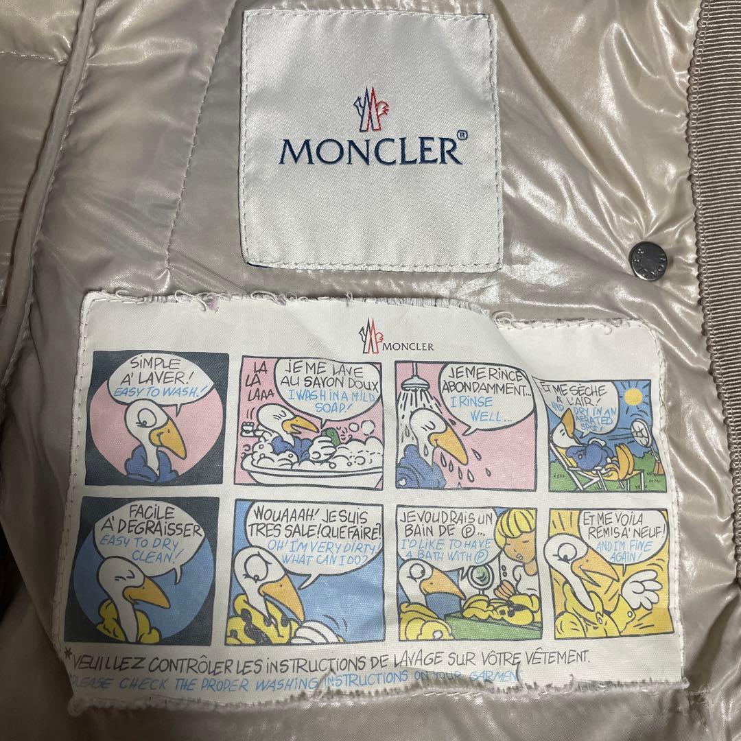 Moncler HERMIFURダウンジャケット ベージュ ファー付き 0サイズ