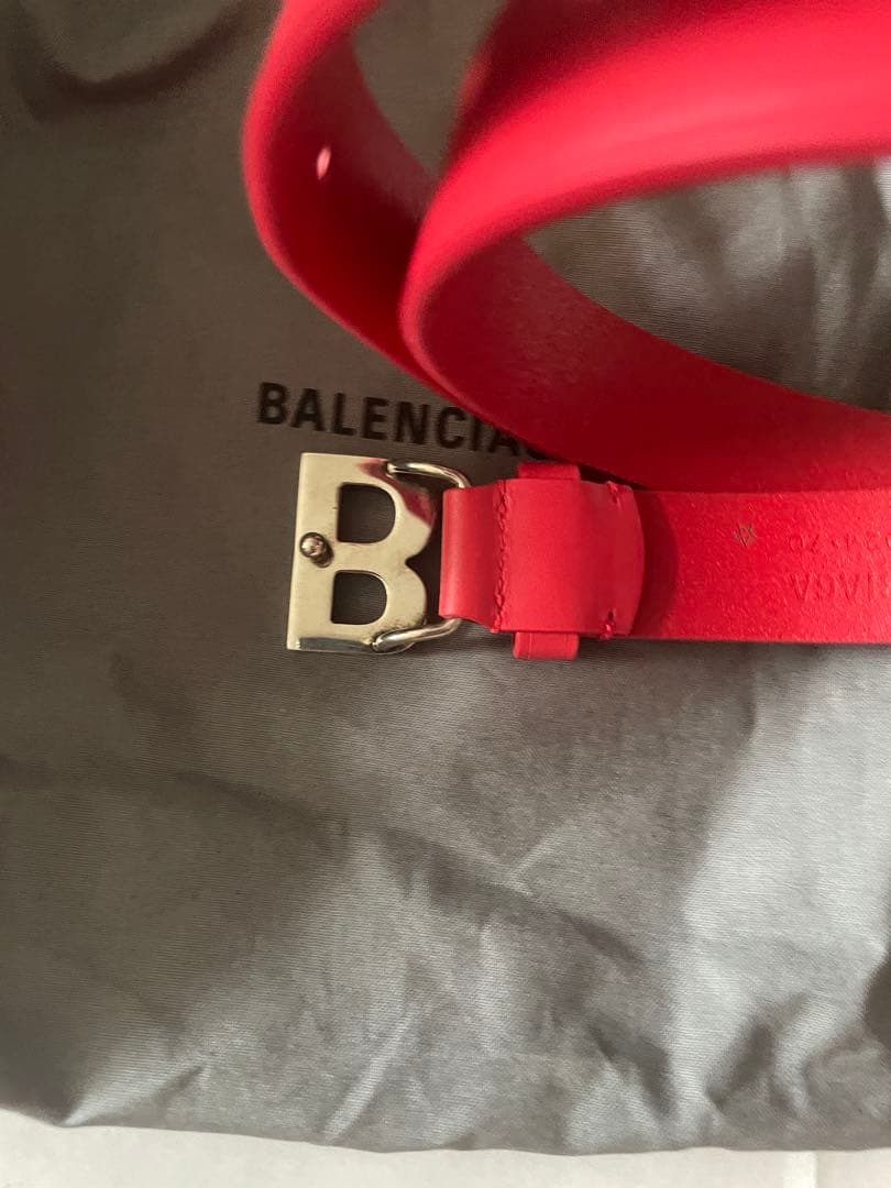 10/10-13限定価格今季の色レッドの新品未使用！BALENCIAGA ベルト