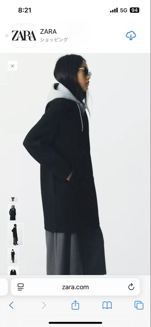 ZARAフード付きコート