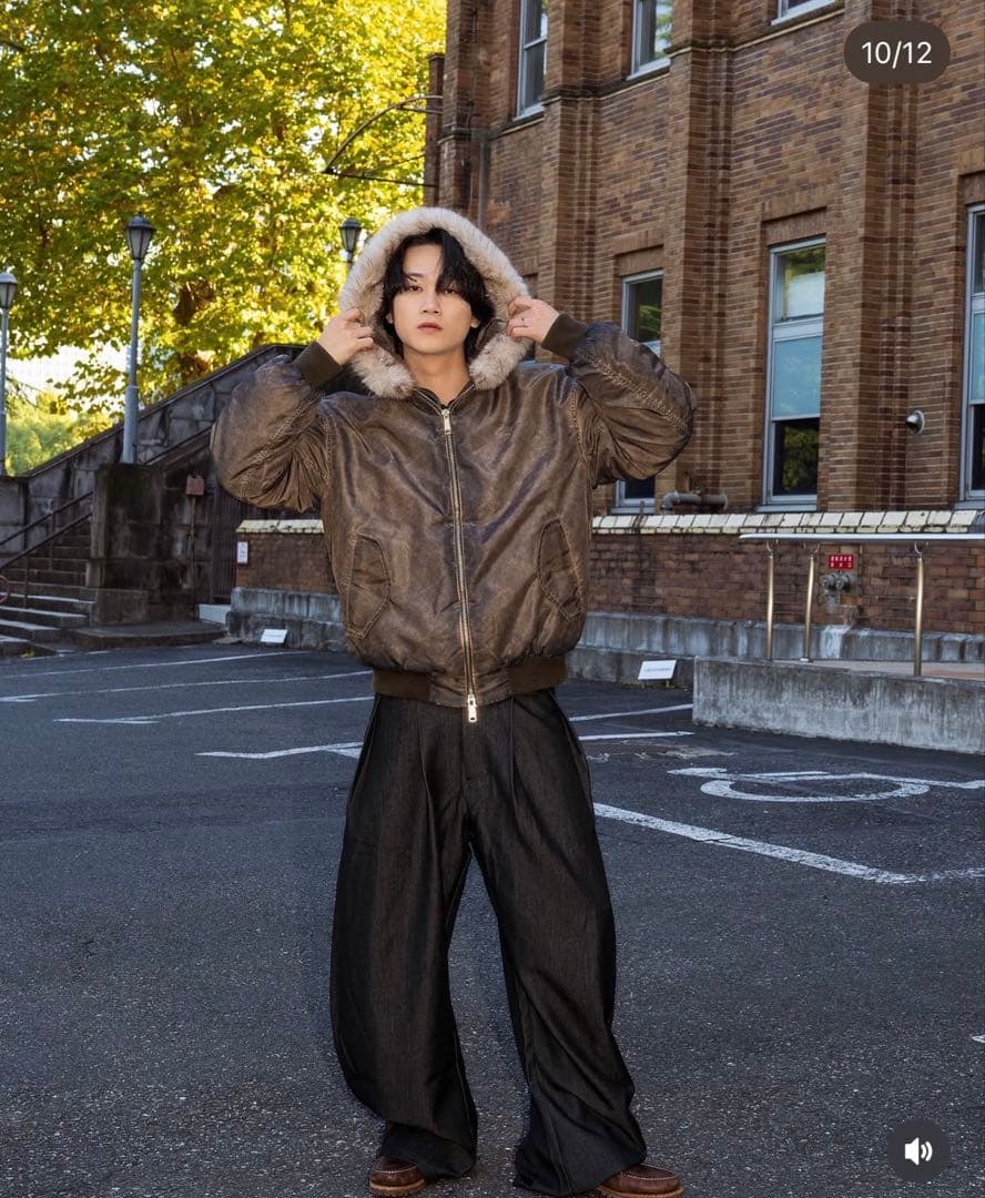 That's lifeブラウンファーボンバージャケット