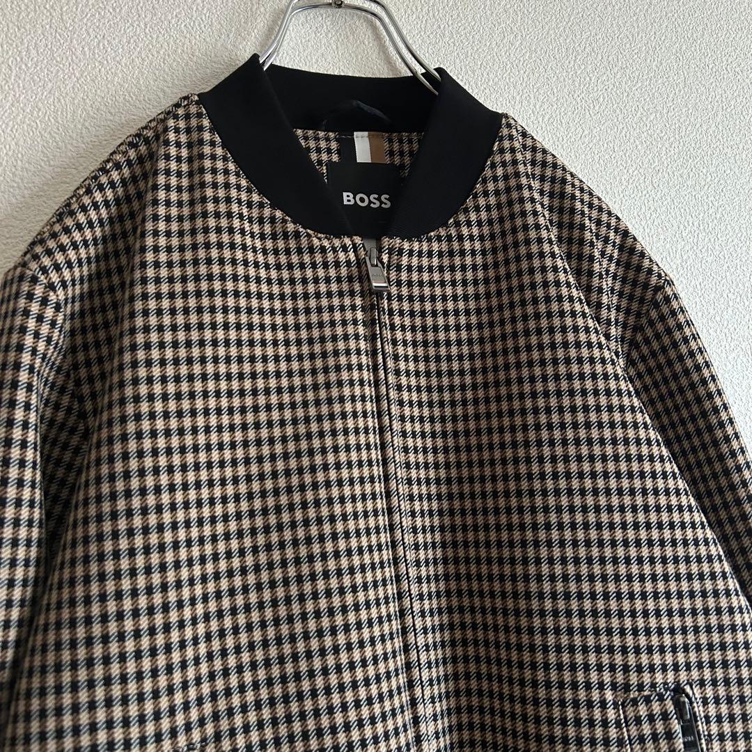 BOSS ボス ブルゾン ジャケット ガンクラブチェック 46 高級感◎