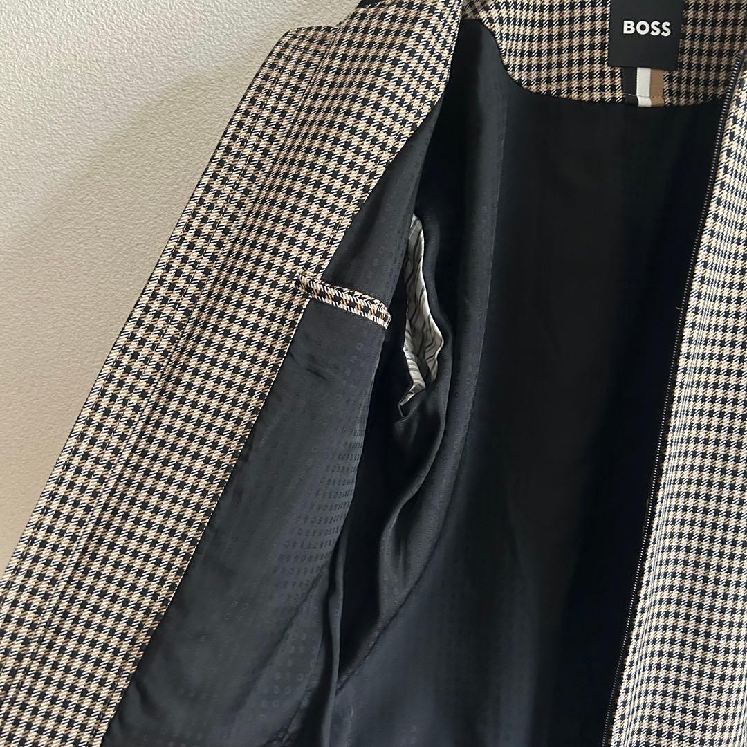 BOSS ボス ブルゾン ジャケット ガンクラブチェック 46 高級感◎